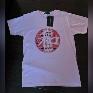 NWT Pretty Little Things Baby Pink Printed Peace LogonTee XS